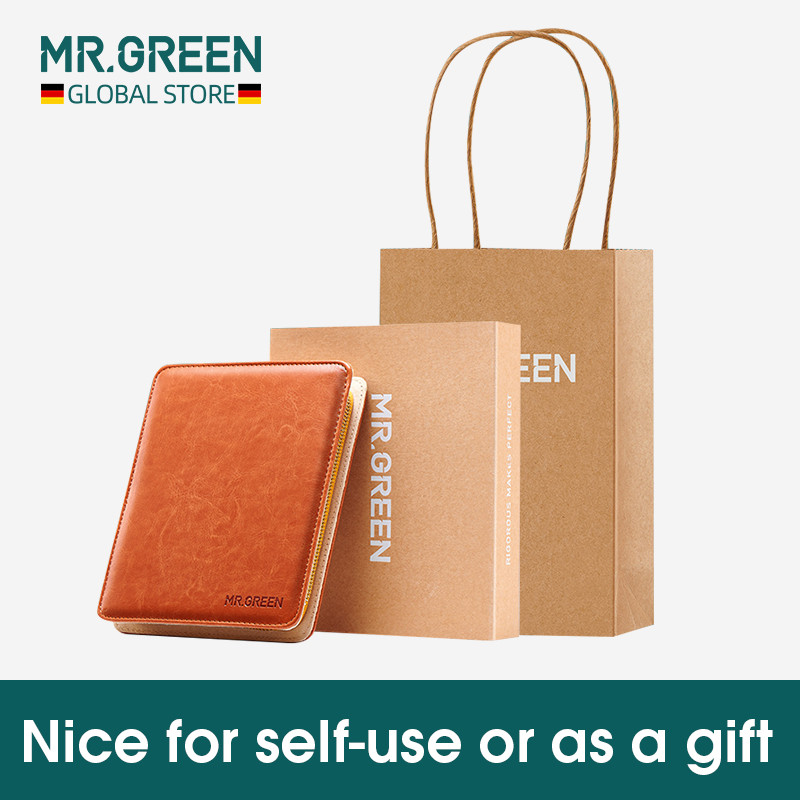 MR.GREEN manikiūro rinkinys 12 viename, pilnai veikiantis rinkinys Profesionalūs nerūdijančio plieno pedikiūro rinkiniai su odiniu nešiojamu dėklu Idea Dovana