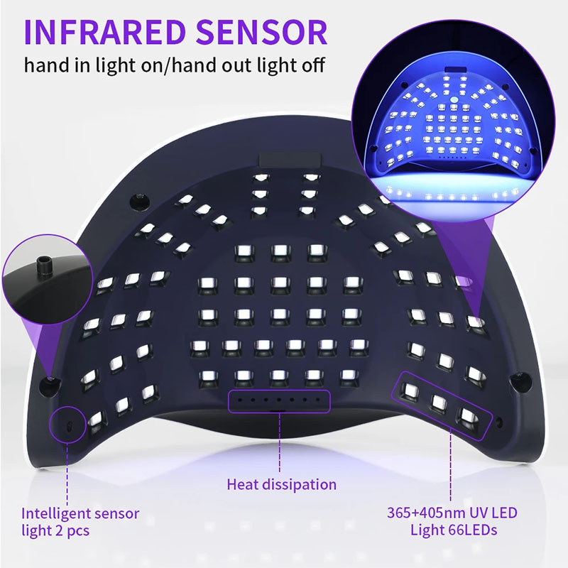 SUN X11 Max UV LED körömlámpa gyorsan száradó gél körömlakk szárítóhoz 66LEDS otthoni használatra jéglámpa automatikus érzékelővel manikűr szalonhoz