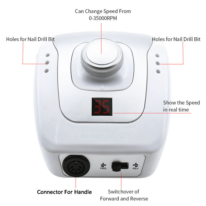 Profesionalus nagų grąžto elektrinis manikiūras su frezavimo pjaustytuvų rinkiniu nagų dildėmis odelių valiklis pedikiūro mašina Nagų dailė