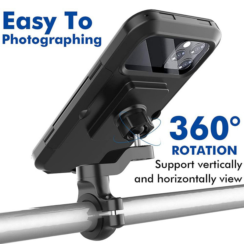 Untoom ūdensnecaurlaidīgs velosipēda tālruņa turētājs velosipēda stūres mobilā tālruņa statīvs ūdensnecaurlaidīgs tālruņa korpuss motocikla motorolleram
