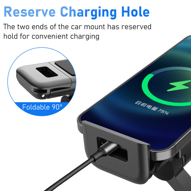 Univerzalni držač za mobilni telefon na stražnjem sjedalu automobila Untoom, sklopivi stalak za 360° rotaciju za 4,7-12,3 inčni telefon, tablet računalo