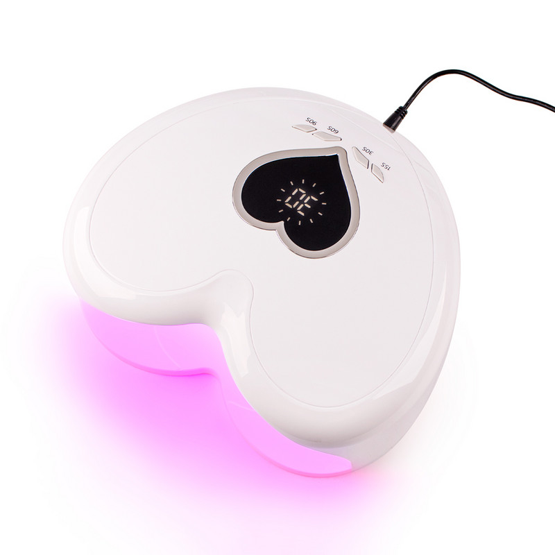 Nagy teljesítményű, 96 W-os RED Light LED körömlámpa szív alakú zselé UV lámpa manikűr körömlakk szárítógép az összes géllakk gyors száradásához