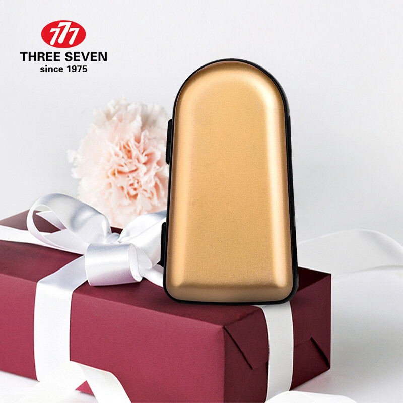 TRYS SEPTYNI/777 6vnt. Prabangus manikiūro nagų kirpimo mašinėlių rinkinys 14K paauksuotas profesionalios pedikiūro priežiūros priemonės Dovanos