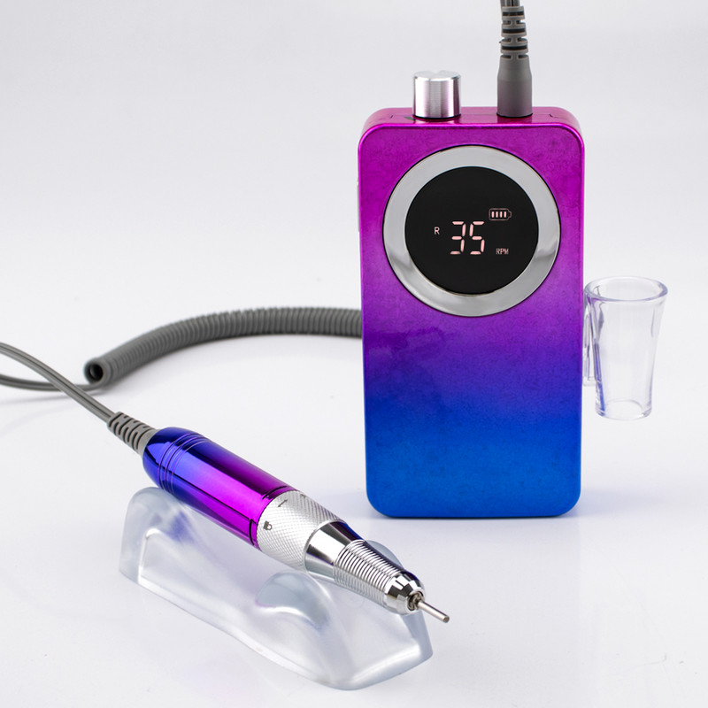 Gradient Color Ice hordozható akkumulátoros körömfúrógép 35000 RPM újratölthető manikűr elektromos könnyű körömreszelő