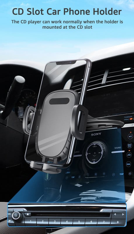 Untoom Universal CD υποδοχή θήκη τηλεφώνου αυτοκινήτου Περιστροφή 360 μοιρών Βάση κινητού τηλεφώνου αυτοκινήτου Βάση κινητού τηλεφώνου στο αυτοκίνητο για iPhone Samsung Redmi