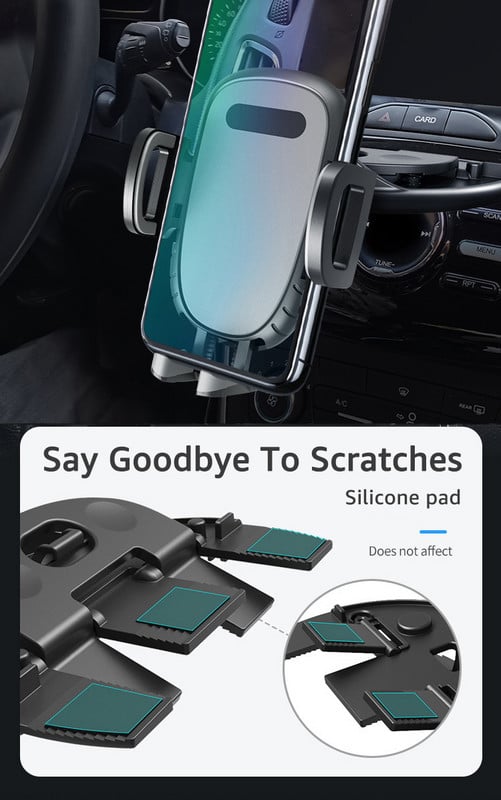 Untoom Universal CD υποδοχή θήκη τηλεφώνου αυτοκινήτου Περιστροφή 360 μοιρών Βάση κινητού τηλεφώνου αυτοκινήτου Βάση κινητού τηλεφώνου στο αυτοκίνητο για iPhone Samsung Redmi