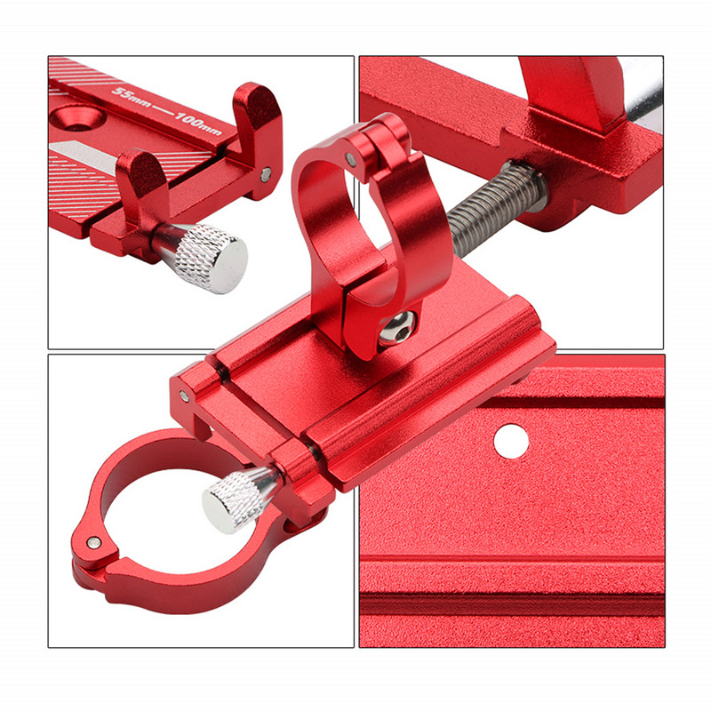 Alumīnija sakausējuma velosipēda tālruņa turētājs motocikla stūres stiprinājums 3,5–6,2 collu viedtālrunim iPhone Xs Max Xr X 8 Samsung Xiaomi