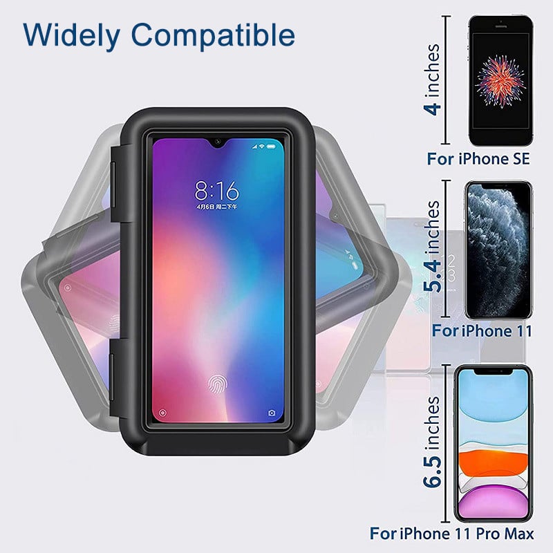 Untoom Suport telefon pentru biciclete impermeabil Suport Ghidon pentru motociclete Suport pentru telefon mobil Suport ecran tactil Husa pentru geanta pentru biciclete