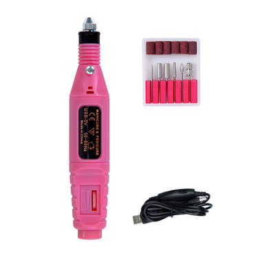Mașină electrică de găurit unghii 20000 RPM Set de mașini de manichiură cu freza de freza de încărcare USB pentru pile de unghii pentru manichiură Instrumente de pedichiură
