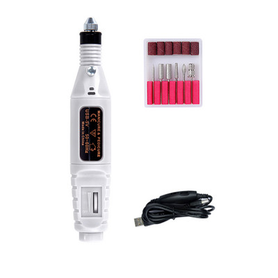 Mașină electrică de găurit unghii 20000 RPM Set de mașini de manichiură cu freza de freza de încărcare USB pentru pile de unghii pentru manichiură Instrumente de pedichiură