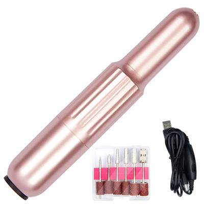 Mașină electrică de găurit unghii Mașină de găurit profesională pentru unghii Mașină electrică de manichiură USB Nail E-File Dispozitiv de lustruit portabil pentru salon de unghii