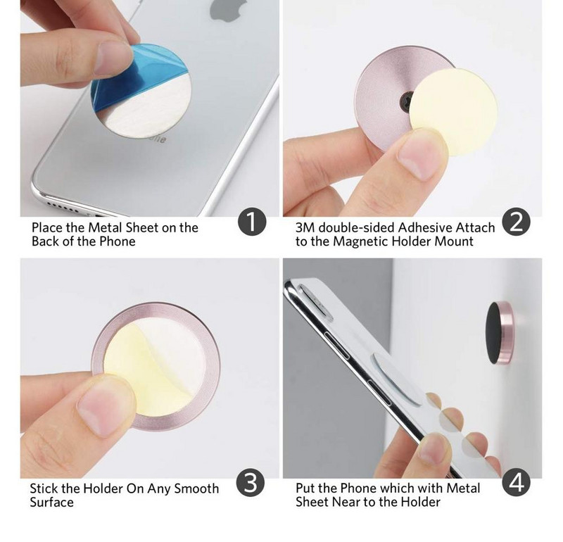 Suport magnetic pentru telefon auto Suport magnetic pentru bord Suport pentru telefon mobil Suport pentru volan Suport magnetic de perete pentru iPhone Samsung Xiaomi