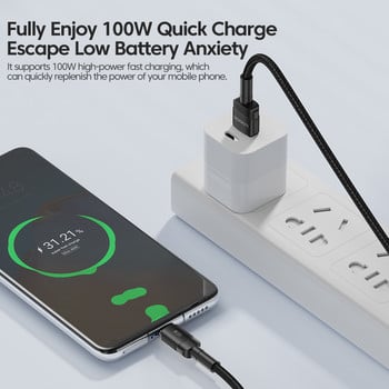 Toocki 100W Καλώδιο USB C Τύπος C Καλώδιο γρήγορης φόρτισης για Huawei P50 P40 P30 Pro Xiaomi Realme POCO 5A USB C Καλώδιο δεδομένων τύπου C