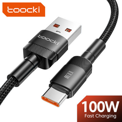 Toocki 100W USB C кабел тип C кабел за бързо зареждане за Huawei P50 P40 P30 Pro Xiaomi Realme POCO 5A USB C кабел за данни тип C кабел