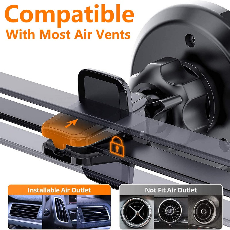 Untoom Suport telefon auto Clip 17mm Cap bilă pentru ventilație auto Suport magnetic pentru telefon Suport universal pentru telefon mobil pentru mașină cu gravitate