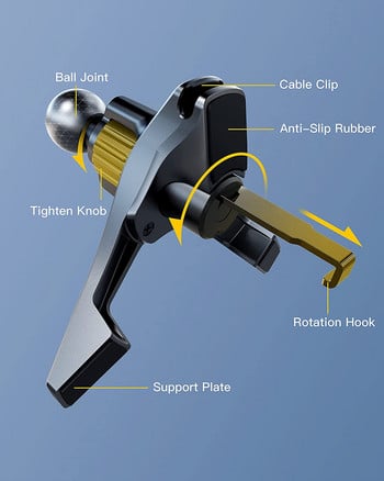 Untoom 17mm Ball Head Στήριγμα τηλεφώνου αυτοκινήτου Κλιπ εξαερισμού αυτοκινήτου Γενική μαγνητική βάση στήριξης τηλεφώνου αυτοκινήτου Gravity Car Στήριγμα κινητού τηλεφώνου