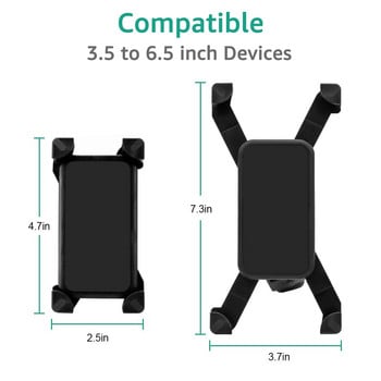 Untoom Мотоциклет Държач за мобилен телефон Мотоциклет Огледало за обратно виждане Стойка за монтиране на телефон Стойка за регулиране на 3,5-6,5 инча мобилен телефон