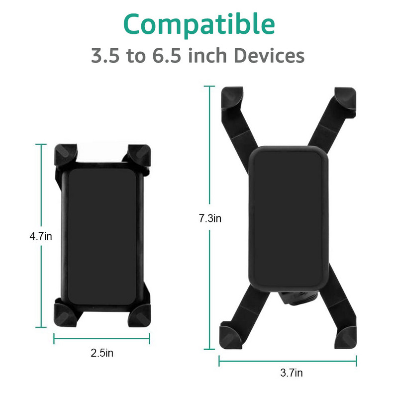 Suport pentru telefon mobil pentru motociclete Untoom Oglinda retrovizoare pentru motociclete Suport de reglare Suport pentru telefon mobil de 3,5-6,5 inci