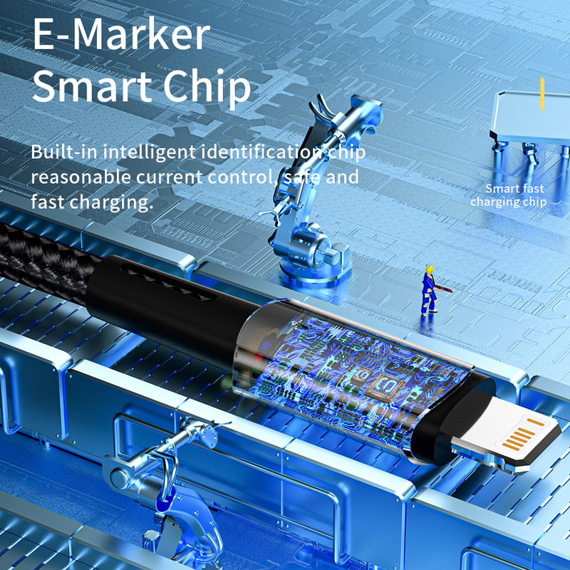 Essager USB C kabel za IPhone 14 13 12 11 pro Max XS 20W kabel za brzo punjenje tipa C do žice za osvjetljenje datuma za iPad Macbook