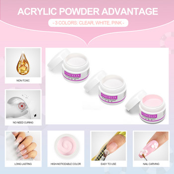 Acrylic Nail Kit with Glitter Acrylic Powder Liquid Monomer for Nails Professional Set Nail Brush Tools Manicure Warehouse US