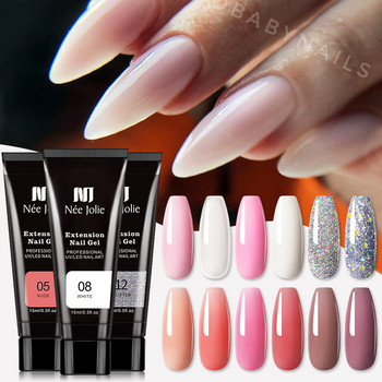 15ml Poly Nail Gel Σετ Ακρυλικά Polygels Kit With UV Led Lamp All For Nail Manicure Quick Extension Nails Gel Polish Rhinestones