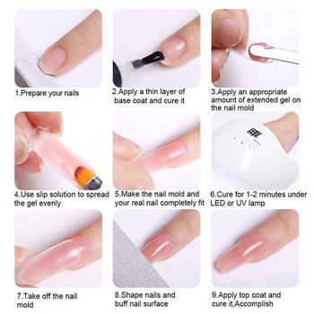 15ml Poly Nail Gel Σετ Ακρυλικά Polygels Kit With UV Led Lamp All For Nail Manicure Quick Extension Nails Gel Polish Rhinestones