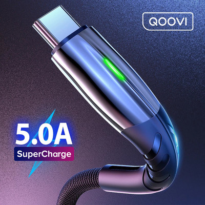 QOOVI 5A USB Type C Καλώδιο Micro USB γρήγορης φόρτισης Κινητό τηλέφωνο Android Charger Type-C Καλώδιο δεδομένων για Huawei P40 Mate 30 Xiaomi 12