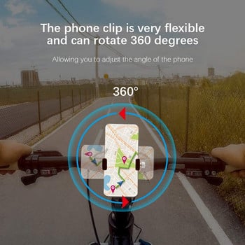 Untoom Ποδήλατο από κράμα αλουμινίου Βάση κινητού τηλεφώνου Τιμόνι ποδηλάτου μοτοσικλέτας Αντιολισθητική βάση για κινητό τηλέφωνο GPS Κλιπ για ποδήλατο