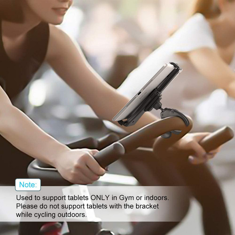 „Untoom“ dviračio planšetinio kompiuterio laikiklis vidaus treniruoklių salės bėgimo takelio vairo laikiklio stovas planšetiniam kompiuteriui mobiliojo telefono palaikymas 4–12 colių įrenginiams iPad