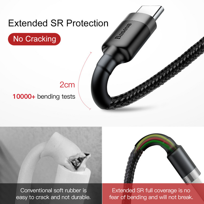 Baseus USB C kaabel Type C laadimiskaabel Xiaomi 11T Pro Samsung S21 USB C kaabel Telefoni juhe 3A QC3.0 USB Type C laadija