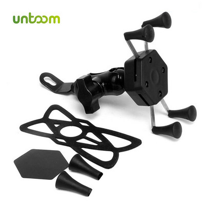 Suport pentru telefon mobil pentru oglinda spate pentru motocicleta Untoom, tip X, rotatie de 360 de grade, motociclete, scuter, suport pentru telefon mobil