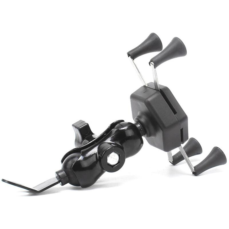 Untoomi mootorratta tagapeegli mobiiltelefoni hoidik X-tüüpi 360 kraadi pöörlev mootorratta tõukeratta mobiiltelefoni kinnitusalus