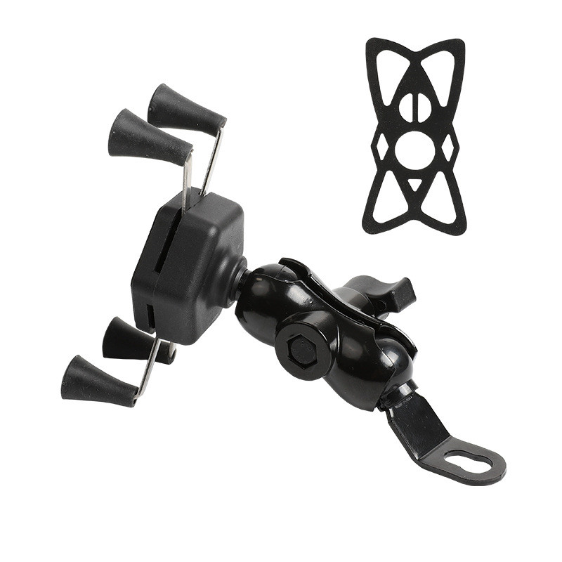 Untoomi mootorratta tagapeegli mobiiltelefoni hoidik X-tüüpi 360 kraadi pöörlev mootorratta tõukeratta mobiiltelefoni kinnitusalus