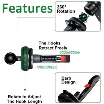 Untoom Щипка за монтиране на вентилационен отвор за кола Универсална 17 мм сферична глава Стойка за държач за телефон за кола Магнитна гравитационна скоба за поддръжка на телефон за кола Скоба