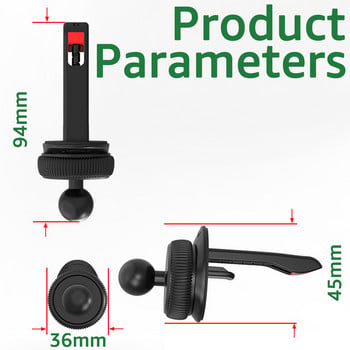 Untoom Щипка за монтиране на вентилационен отвор за кола Универсална 17 мм сферична глава Стойка за държач за телефон за кола Магнитна гравитационна скоба за поддръжка на телефон за кола Скоба
