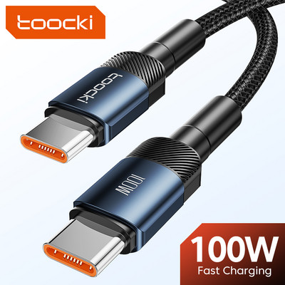 Toocki 100W USB Type C σε USB C Καλώδιο PD Φορτιστής γρήγορης φόρτισης Type-C Καλώδιο καλωδίου για Macbook Samsung Xiaomi USBC Cable 1M 2M 3M