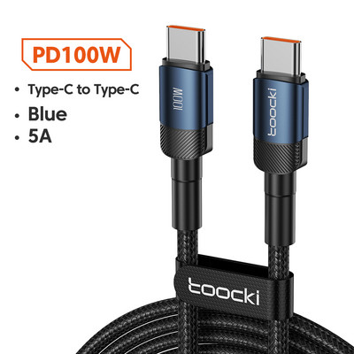 Toocki 100W USB Type C σε USB C Καλώδιο PD Φορτιστής γρήγορης φόρτισης Type-C Καλώδιο καλωδίου για Macbook Samsung Xiaomi USBC Cable 1M 2M 3M