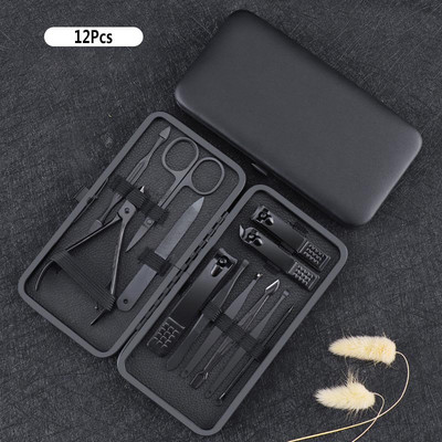 Set de tăietoare de unghii din oțel inoxidabil 7/10/12/16/18 buc. Set de tăietor de unghii profesional de uz casnic Set de manichiură portabil din oțel inoxidabil