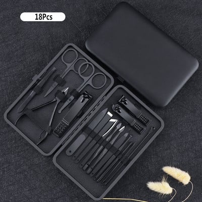 Set de tăietoare de unghii din oțel inoxidabil 7/10/12/16/18 buc. Set de tăietor de unghii profesional de uz casnic Set de manichiură portabil din oțel inoxidabil