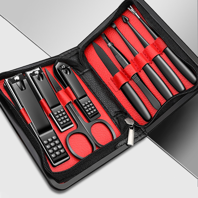 Nešiojamų nagų žirklių rinkinys Manikiūro rinkinys Pedikiūro rinkinys Nerūdijančio plieno nagų kirpimo įrankiai Kelioninis priežiūros dėklas