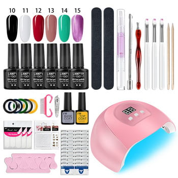 Σετ μανικιούρ Poly Nail Gel Kit With UV Nails Dryer Lamp Σετ βερνικιού νυχιών Soak Off Varnish Nail Kit Επαγγελματικά κιτ εργαλείων τέχνης