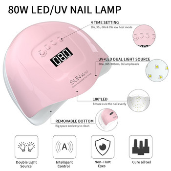Nail Stylist Supplies Starter Set 30 τμχ Gel βερνίκι νυχιών με 80W UV LED Drying Lamp Complete Full UV Gel Varnish Manicure Kit