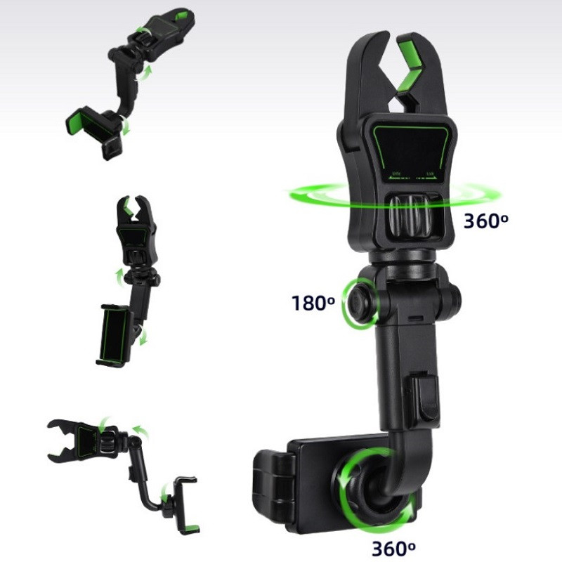 Untoom autós telefontartó univerzális mobiltelefon-csipesz autós visszapillantó tükörre, autós fejtámla autós mobiltelefon-állványra rögzíthető GPS-tartók
