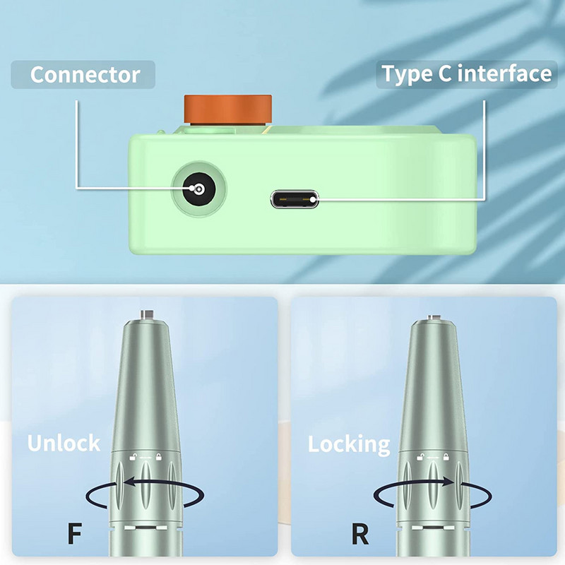Prijenosna olovka za bušenje noktiju Punjiva električna bušilica za nokte za akrilne nokte 30000RPM Alati za manikuru i pedikuru