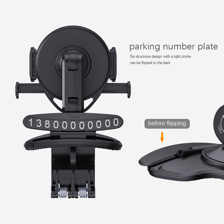 Untoom HUD Držač telefona za kontrolnu ploču automobila Univerzalni auto retrovizor Vizir za sunce Stalak za mobilni telefon GPS nosač s parkirnim brojem
