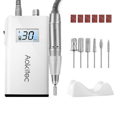 Aokitec Electric Nail Drill Portable Efile Nail File Kit for Acrylic Gel Nails 30000rpm Εργαλεία σχήματος στίλβωσης για μανικιούρ πεντικιούρ