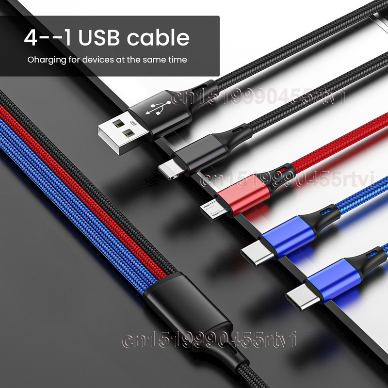 4 σε 1 3 σε 1 Καλώδιο USB Type C για iPhone 14 13 12 11 Pro Max 3 σε 1 2 σε 1 Καλώδιο φόρτισης Καλώδιο Micro USB για Huawei Samsung Xiaomi