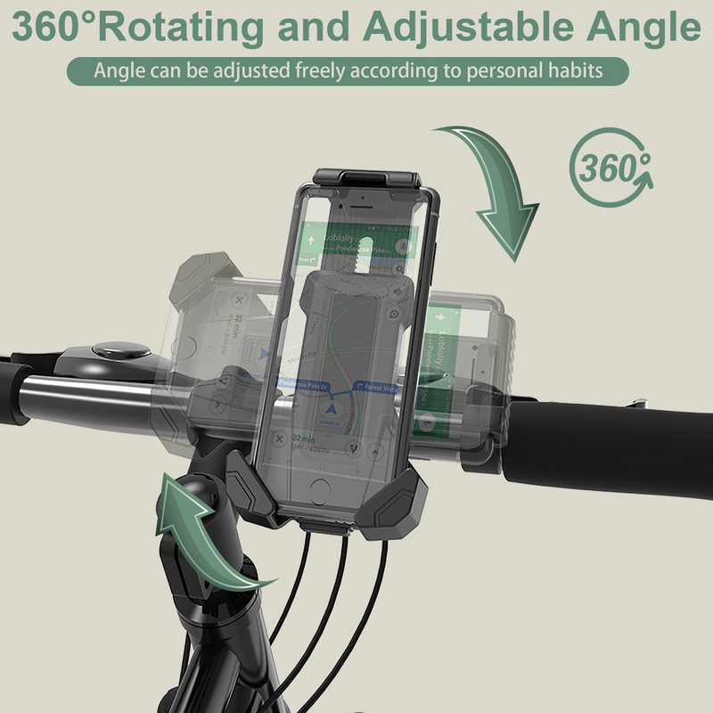 Suport telefon pentru bicicletă Untoom Suport universal pentru telefon pentru bicicletă pentru suport pentru telefon mobil de 4,5-7 inci Suport pentru ghidon de motocicletă Agrafe GPS