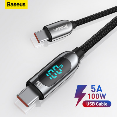 Baseus PD 100W/66W USB C кабел за MacBook 2021 Кабел за бързо зареждане тип C за Xiaomi Samsung кабел за данни кабел за зареждане на телефон