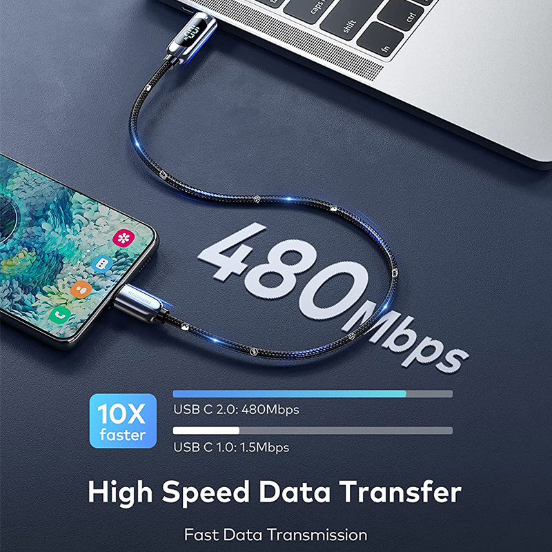 Baseus PD 100W/66W USB C kábel MacBook 2021 gyorstöltő C típusú kábelhez Xiaomi Samsung Data Wire telefon töltőkábel